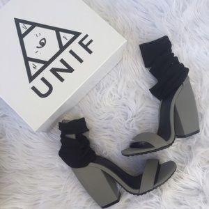 Unif Pyre Heels Grey Black Mesh